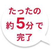 たったの約5分で完了