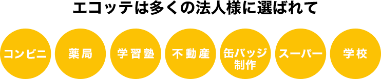 エコッテは多くの法人様に選ばれています