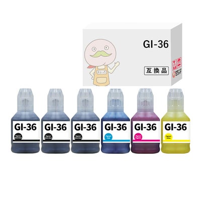 GI-36 Canon(キヤノン/キャノン) 互換インクボトル 4色+ブラック2個 合計6個 GX7030 GX6030 GX5030 GX4030 Canon キヤノン インク エコタンク エコタンクインク