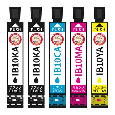 IB10 カードケース EPSON(エプソン) 互換インクカートリッジ 4色+ブラック 合計5個 EW-M530F EPSON インク カートリッジ エプソンインク インクカートリッジプリ