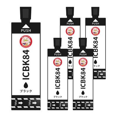 IC84 虫めがね EPSON(エプソン) 互換インクカートリッジ 染料 ブラック 5個 PX-M780F PX-M781F 増量 大容量 IC83 IC84 虫めがね Colorio カラリオ ビジネスプリ