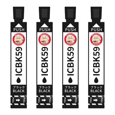 IC59 クマ EPSON(エプソン) 互換インクカートリッジ 染料 ブラック 4個 PX-1004 PX-1001 PX-1004C8 PX-1004C9 PX-1004C7 EPSON インク カートリッジ インクカー