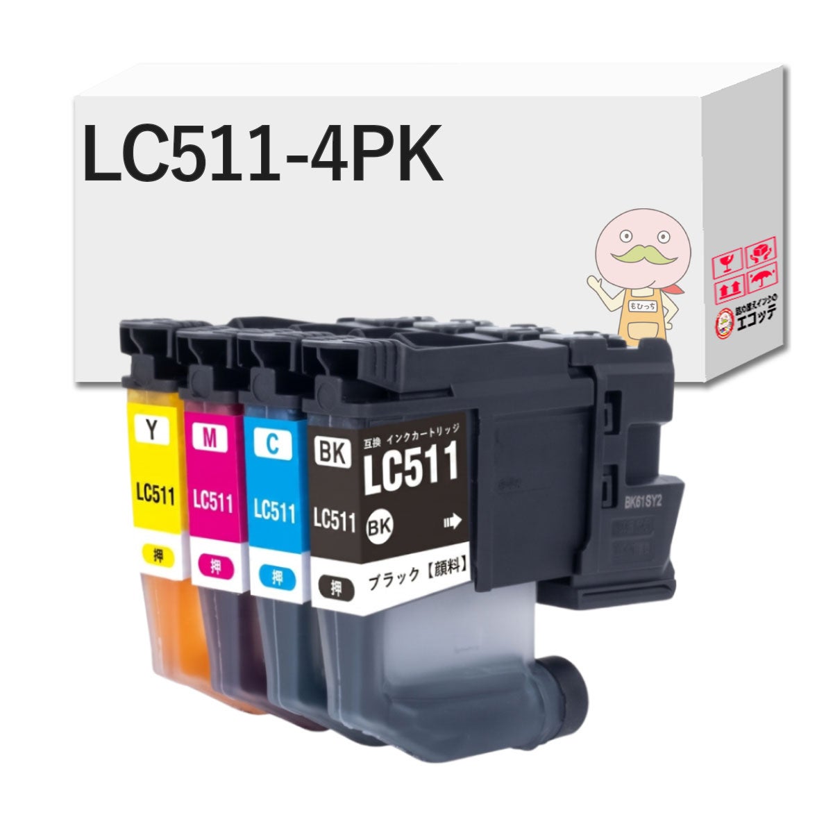 LC511 BR社 互換インクカートリッジ 4色セット ブラック(黒) シアン マゼンタ イエロー DCP-J929N-W DCP-J929N-B DCP-J916N DCP-J529N MFC-J943DN MFC-J943DWN