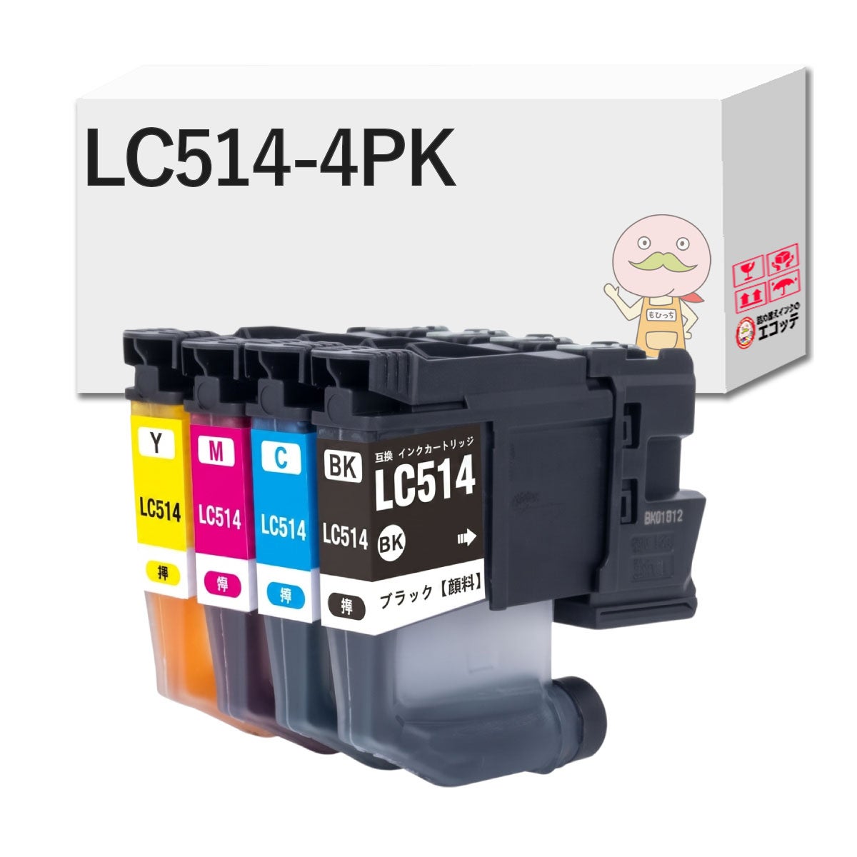 LC514 BR社 互換インクカートリッジ 4色セット ブラック(黒) シアン マゼンタ イエロー DCP-J1270N lc514 lc514 インク lc514 シリーズ lc514 セット lc514 ブラ